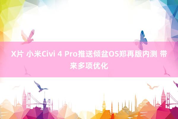 X片 小米Civi 4 Pro推送倾盆OS郑再版内测 带来多项优化