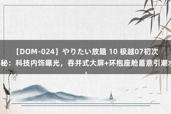 【DOM-024】やりたい放題 10 极越07初次揭秘：科技内饰曝光，吞并式大屏+环抱座舱蓄意引潮水！