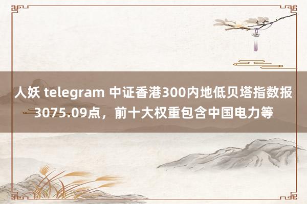 人妖 telegram 中证香港300内地低贝塔指数报3075.09点，前十大权重包含中国电力等